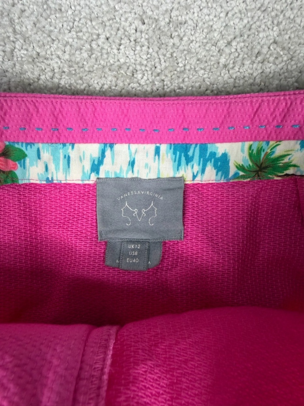 Anthropologie Vanessa Virginia 100% Cotton Pink Mini Skirt Women’s Size 8 - Picture 5 of 8